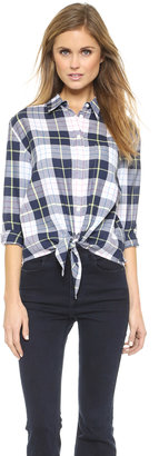 Equipment Daddy Tie Front Button Blouse