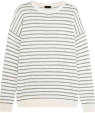 Theory Andrista striped cotton-blend sweater
