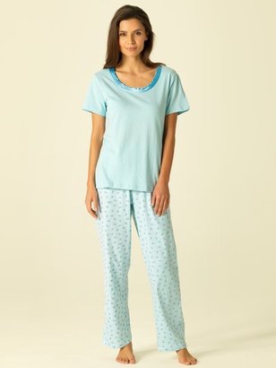 M&Co Blue floral stripe pyjamas