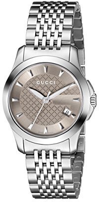 Gucci Women's YA126503 Timeless Brown Dial Stainless-Steel Bracelet Watch