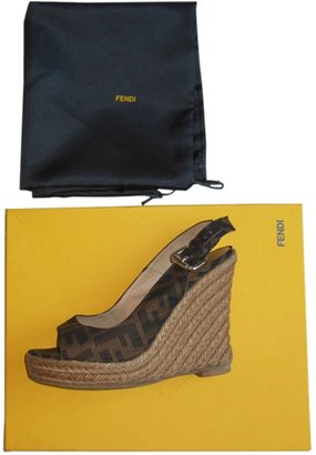 Fendi Khaki Cloth Heels