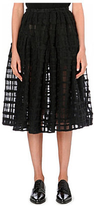 Simone Rocha Grid-embroidered midi skirt