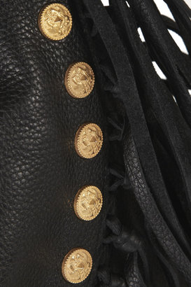 Valentino C-Rockee fringed textured-leather shoulder bag