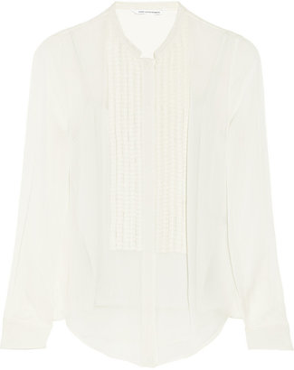 Diane von Furstenberg Esmely pleated silk-chiffon shirt