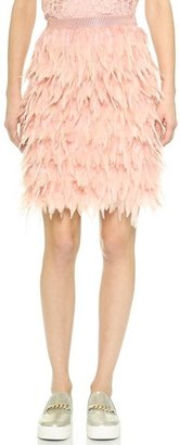 DKNY Tiered Feather Skirt