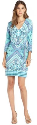 Ali Ro dungaree stretch woven 3/4 sleeve printed tie dress