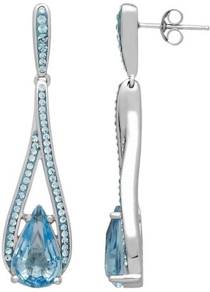 Artistique Sterling Silver Crystal Teardrop Earrings - Made with Swarovski Crystals