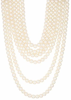 Red Herring - Cream Pearl Multirow Necklace