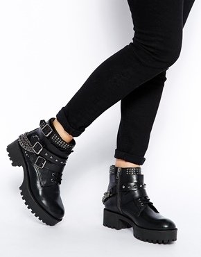 ASOS RULE OF THUMB Leather Ankle Boots - Black