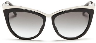 Alexander McQueen Metal brow bar acetate sunglasses