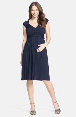 Olian Wrap Style Fit & Flare Maternity Dress