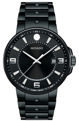 Movado 'SE Pilot' Ceramic Bracelet Watch, 40mm