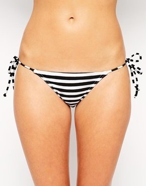 ASOS Mix & Match Stripe Micro Brazilian Tie Side Bikini Bottom