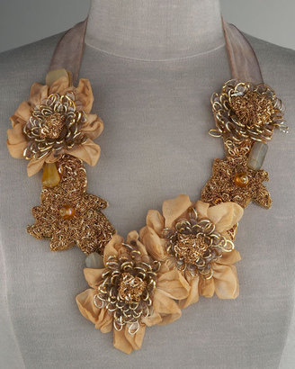 Emily and Ashley GB Couture by Flower Bib Necklace