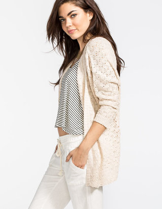 WOVEN HEART Open Stitch Womens Cocoon Cardigan