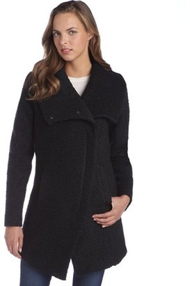 Dawn Levy DL2 by black textured wool blend shawl collar 'Adelaide' coat