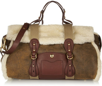 UGG Leather-trimmed shearling travel bag