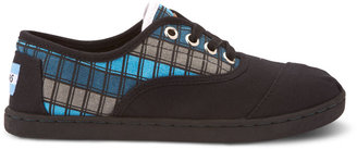 Toms Black Checkered Youth Cordones