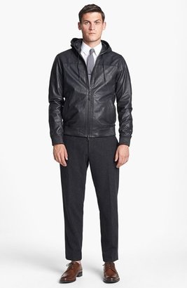 Vince Men's Hooded Leather Bomber Jacket