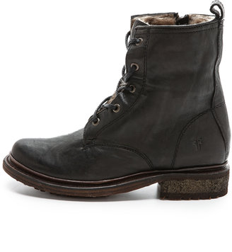 Frye Valerie Lace up Shearling Boots