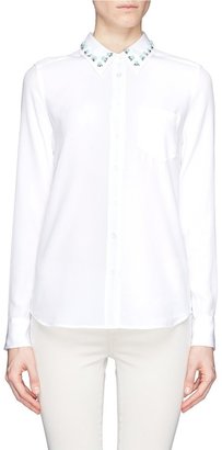 Brett jewel collar silk shirt