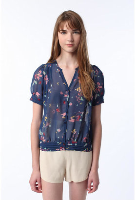 Urban Outfitters Pins and Needles Watercolor Chiffon Blouse