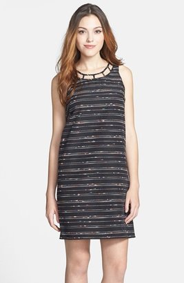 Vince Camuto Caged Neck Woven Shift Dress