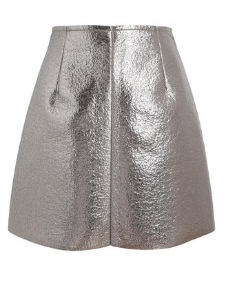 MSGM Metallic Waxed Wool Mini Skirt