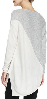Alice + Olivia Asymmetric Colorblocked Pullover Sweater