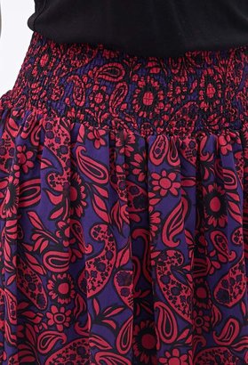 Forever 21 Contemporary Smocked Paisley Skirt