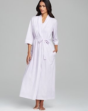 Carole Hochman Eyelet Floral Cotton Jersey Long Robe