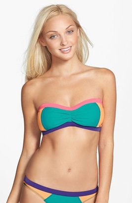 Roxy 'Golden Girl' Colorblock Bandeau Bikini Top