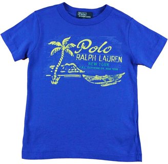Ralph Lauren Boys Blue Beach Print Top