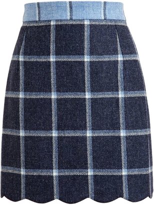 House of Holland tweed scalloped skirt