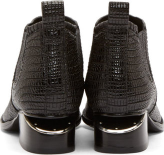 Alexander Wang Black Lizard Skin Kori Ankle Boots