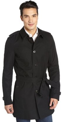 Burberry black classic cotton belted trench coat