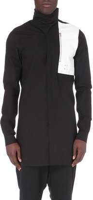 Rick Owens Leather-Panel Cotton Shirt - for Men