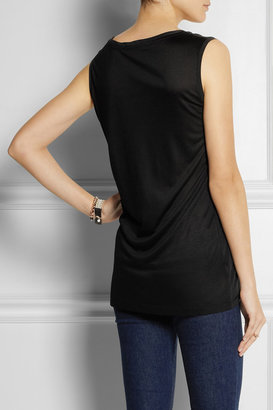 Victoria Beckham Washed-silk and jersey tank