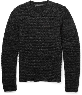 Dolce & Gabbana Chunky Melange-Knit Crew-Neck Sweater