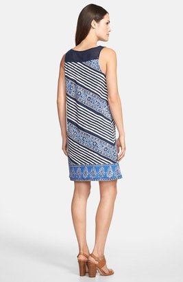 Lucky Brand Crochet Yoke Stripe Print Dress