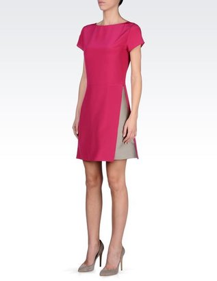 Giorgio Armani Silk Poplin Dress With Two-Color Details