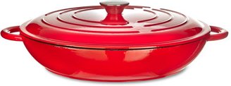 House of Fraser Red 31cm low round cast iron casserole