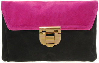 ASOS Leather Contrast Detail Clutch
