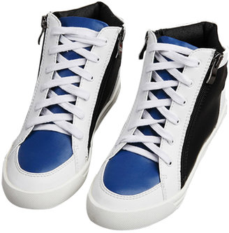 Choies Color Block Wedge Trainers with Side Zipper