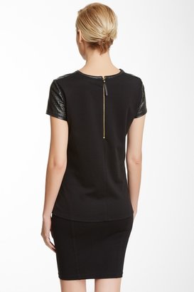 Jones New York Perforated Faux-Leather Top