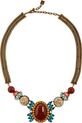 Dannijo Ramona oxidized gold-tone Swarovski crystal necklace