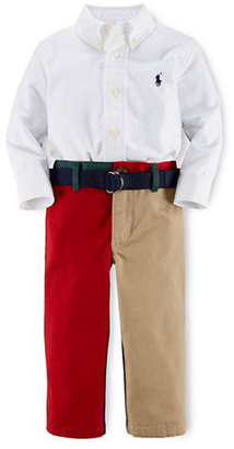 Ralph Lauren CHILDRENSWEAR Baby Boys Sport Shirt & Pants Set
