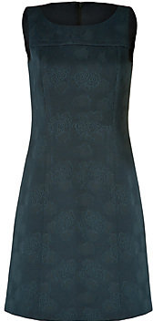 Jil Sander Navy Cotton Blend Printed A-Line Dress