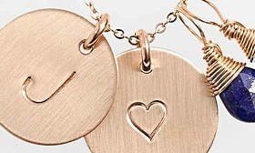 Nashelle Blue Quartz Initial & Heart 14k-Gold Fill Disc Necklace