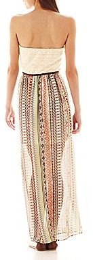 As U Wish Strapless Belted Maxi Dress